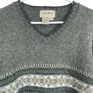 Eddie Bauer VTG. Women's Green Wool Fair Isle Sweater